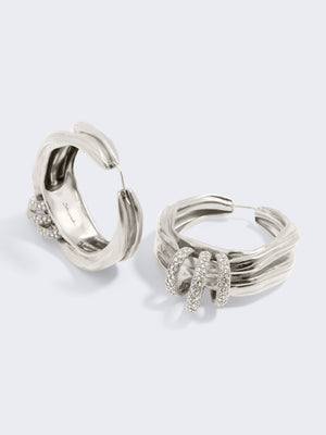 TEXTURED RIBBON EARRINGS 
