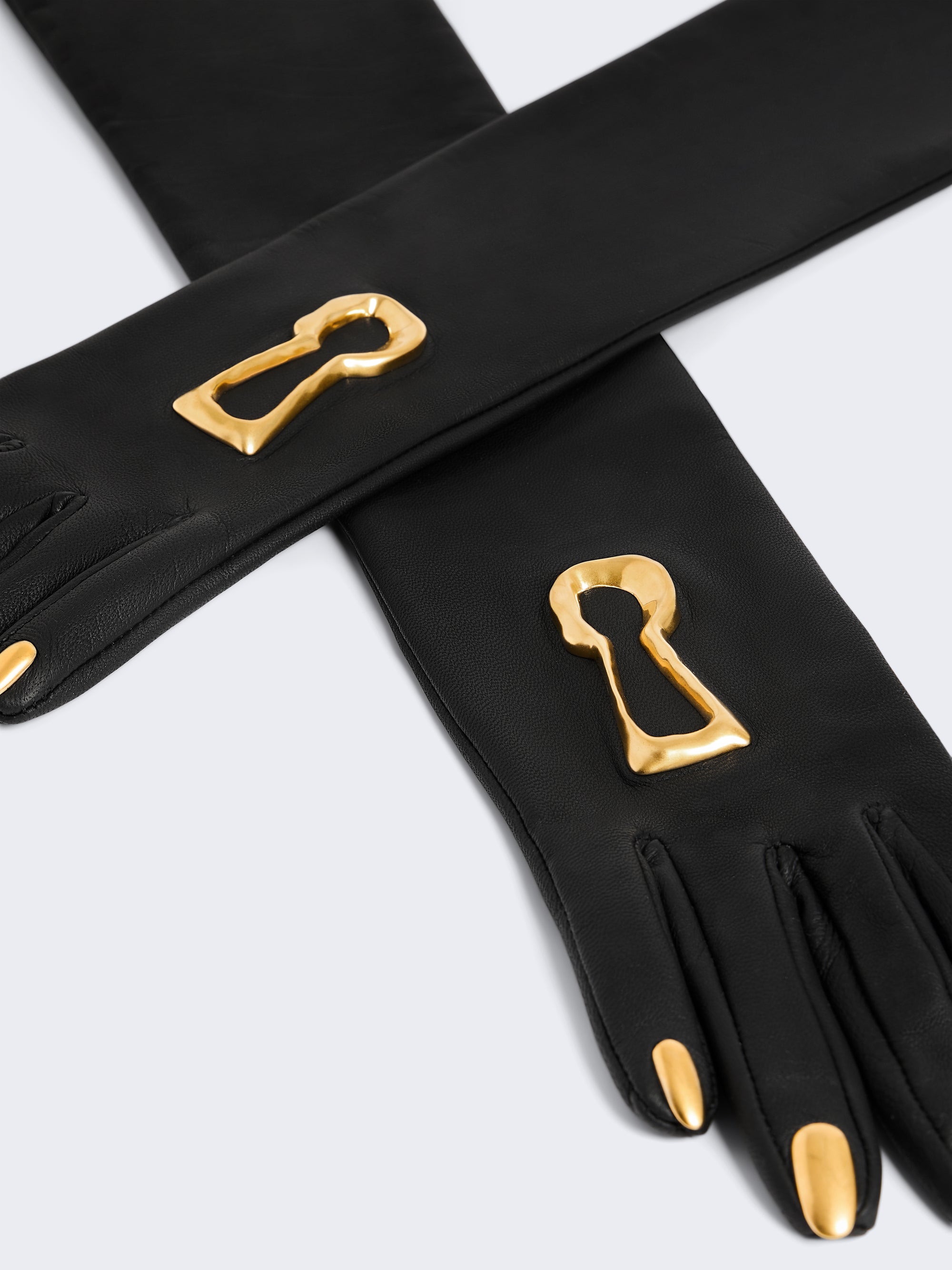 goldene handschuhe film TROMPE L'OEIL LONG LEATHER GLOVES