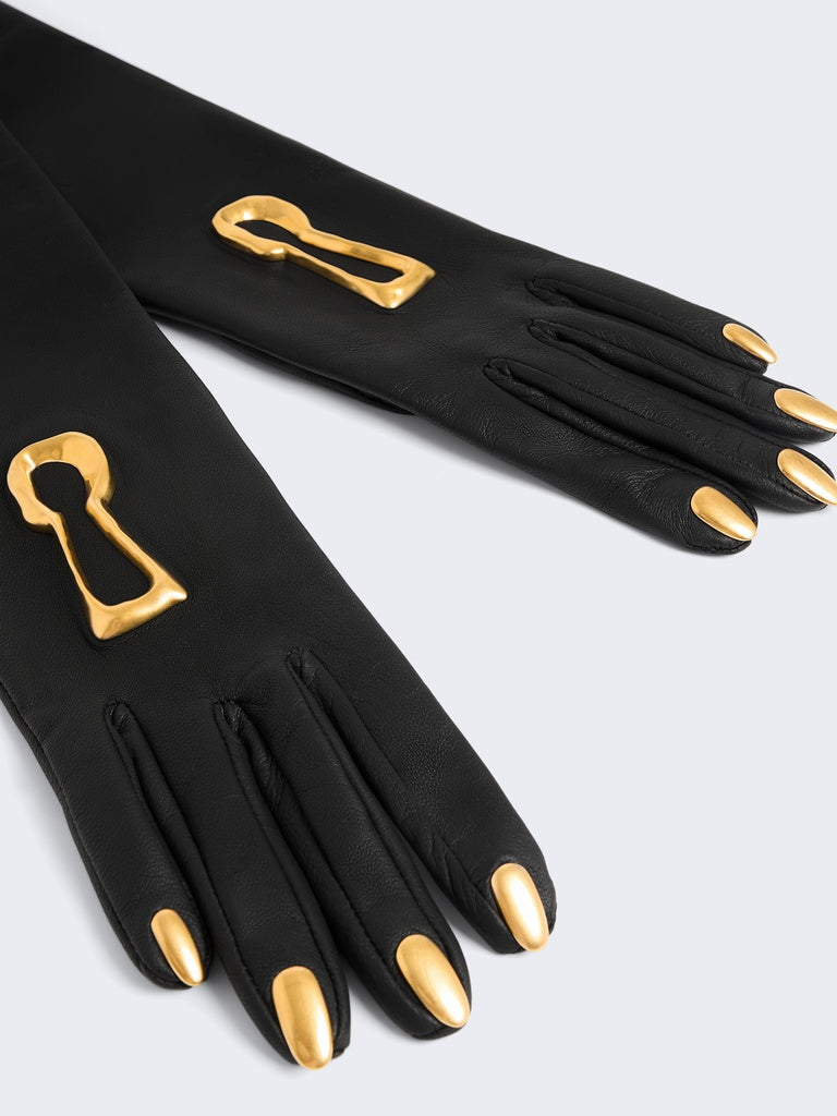 TROMPE L'OEIL SHORT LEATHER GLOVES