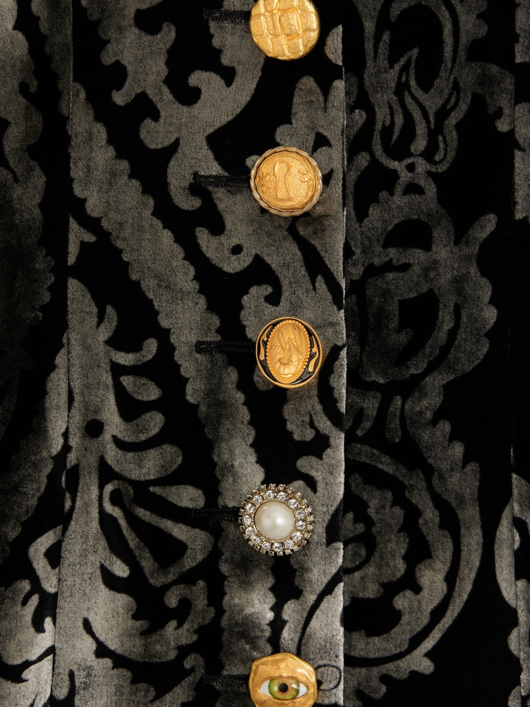 PAISLEY-PATTERN LONG DRESS