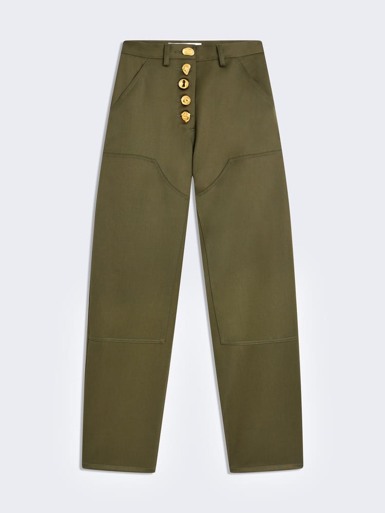 BEIGE stretchy slinky flared trousers – The Label by Cezara
