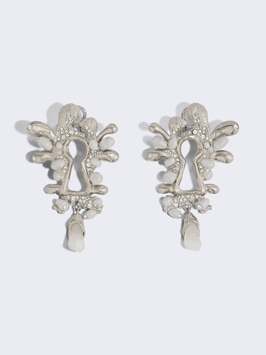 RHINESTONE KEYHOLE EARRINGS