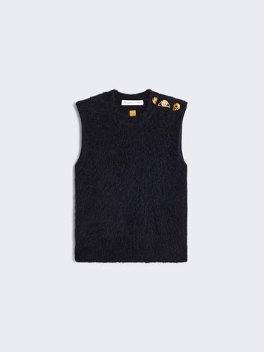 SLEEVELESS BIJOUX BUTTONS JUMPER